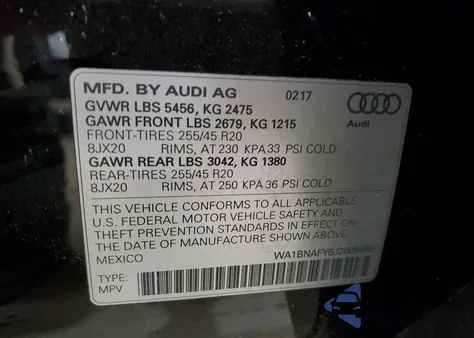 2018 Audi Q5 Premium Plus z USA, uszkodzony, nr VIN WA1BNAFY6J2008486